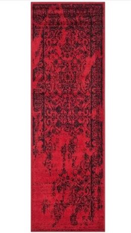 2'6" X 8'  Safavieh Adirondack Power Loomed Rug in Red and Black