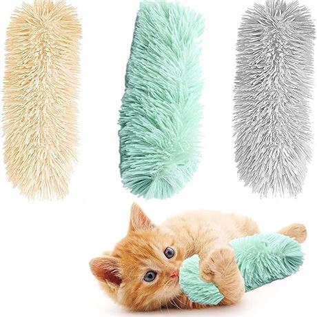 3 Pack Cat Kicker Toys ,11" Long Soft Plush Cat Toys Interactive Toy