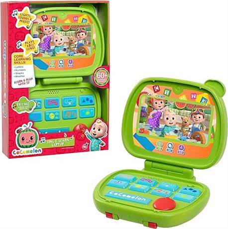 CoComelon Sing and Learn Laptop Toy for Kids, Lights, Sounds, and Music Encourag