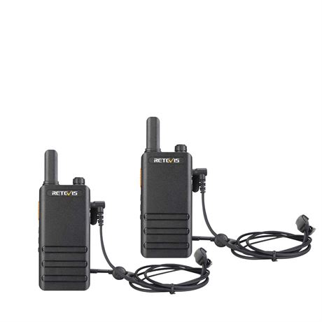 2-Pack Retevis RT22P Rechargeable Walkie Talkies with Earpiece and Mic