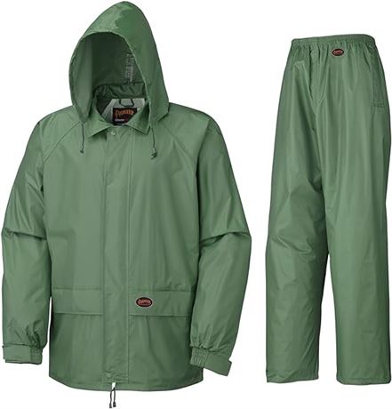 MED - Pioneer V3040140-M Sealed Seams Waterproof Jacket and Pants Combo, Green