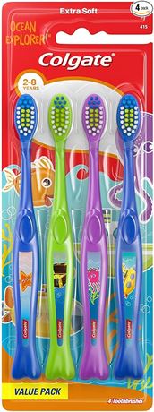 Colgate Kids Extra Soft Toothbrush Value Pack, Ocean Explorer - 4 Count
