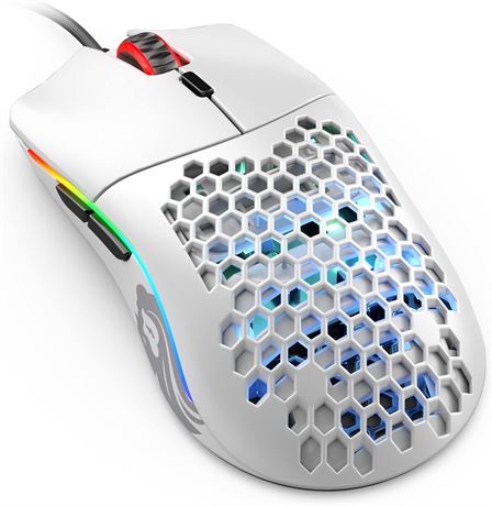 Glorious RGB Mouse - Model O 67 g Ultralight Honeycomb Mouse Gamer, Matte White