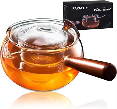 PARACITY Glass Teapot with Infuser Japanese Teapot Stovetop Safe Teapot Blooming