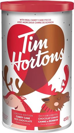 450g Can, Tim Hortons Candy Cane Hot Chocolate Beverage Mix, Limited Time Offer