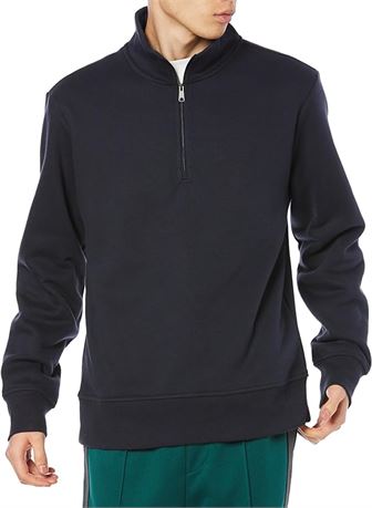 XXL -  Essentials Mens Long-Sleeve Quarter-Zip Fleece Sweatshirt, Navy