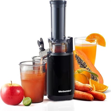 Elite Gourmet EJX600 Compact Small Space-Saving Masticating Slow Juicer