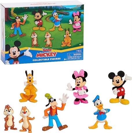 Mickey Mouse 7-Piece Figure Set, Mickey Mouse Clubhouse Toys, Amazon Exclusive