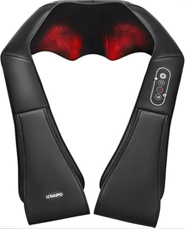Naipo Shiatsu 3D Rotating Massager with Heat for Neck, Back, Shoulder