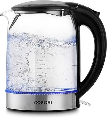 Cosori 1.7l Electric Kettle Glass, Tea Kettle, Water Boiler,1500w