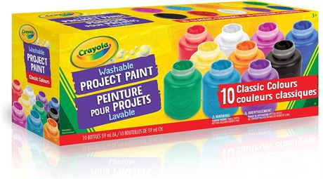 Crayola 10 59ml Paint Jars Assorted Classic Colours Arts & Crafts