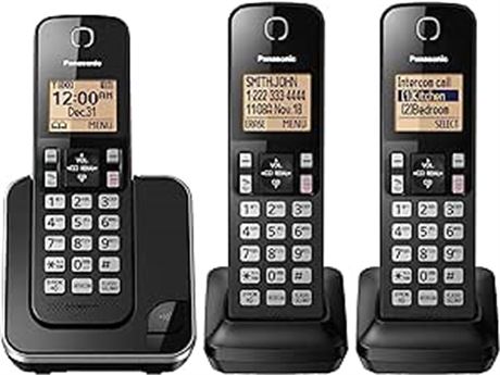 Panasonic DECT 6.0 Expandable Cordless Phone with Call Block - 3 Cordless