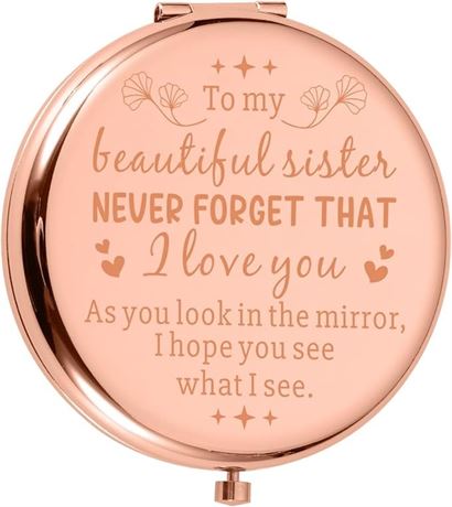 Sister Birthday Gifts from Sister Compact Mirror for Women Best Friend