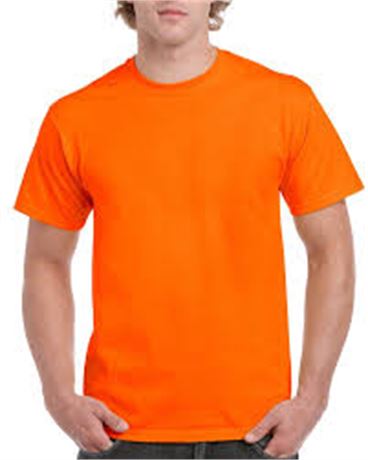 LRG - Gildan Mens G2000 Ultra Cotton Adult T-Shirt, 2-Pack, Safety Orange