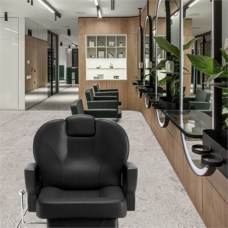 VEVOR Salon Chair, Hydraulic Recliner Barber Chair for Hair Stylist, 360 Degrees