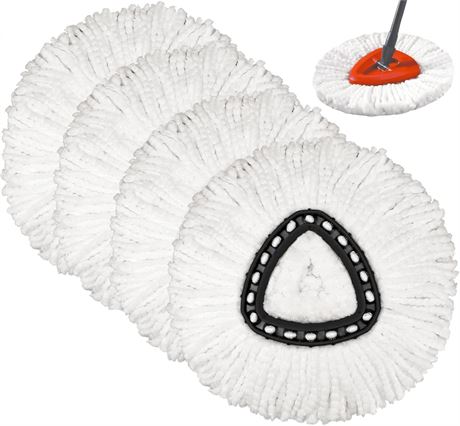 4 Pcs Spin Mop Heads Refill for Vileda Spin Mop