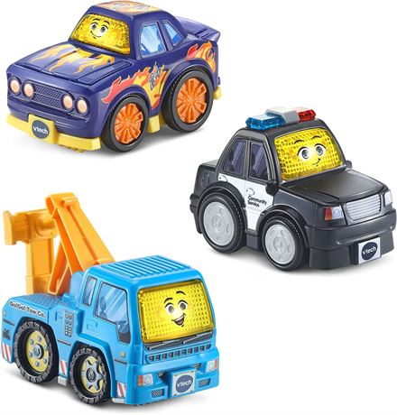 3-Pack VTech Go! Go! Smart Wheels Roadway Heroes with Police Car, Tow Truck & Ra