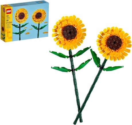 LEGO Sunflowers Building Kit, Artificial Flowers for Home Décor, Flower Building