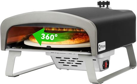 Q Pizza Gas Pizza Oven Portable Propane Pizza Oven with Automatic Rotating Stone