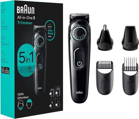 Braun All-in-One Style Kit Series 3, 5-in-1 Trimmer for Men with Beard Trimmer