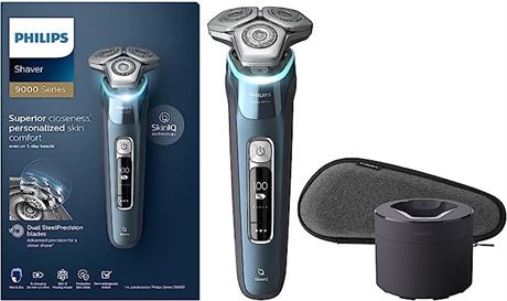Philips Series 9000, Wet & Dry Electric Shaver, Ice Blue, S9982/50