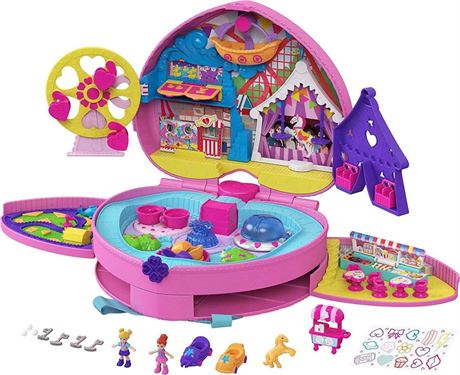 Polly Pocket Theme Park Backpack Compact with 2 Dolls, Accessories & Activity