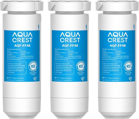 AQUACREST XWF NSF Certified Refrigerator Water Filter, Replacement for GE® XWF