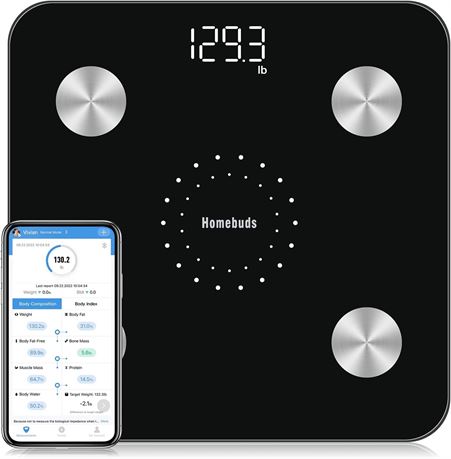 Homebuds Digital Bathroom Scale for Body Weight and Body Fat