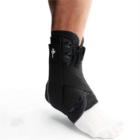 SMALL Ankle Brace Lace Up Compression Strap - Elastic Support & Adjustable