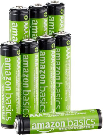 8-Pack Basics AAA Rechargeable Batteries Pre-charged
