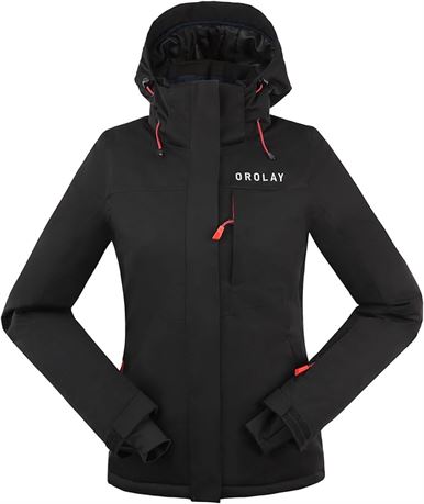 SMALL - Orolay Womens Winter Ski Jacket Waterproof Snow Winter Coats, All Black