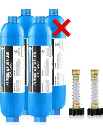 Lifefilter RV Inline Marine Water Filter, Reduces Chlorine, Bad Taste&Odor 3Pack