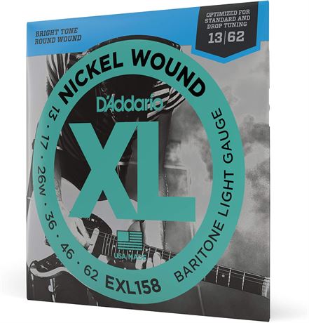 D'Addario EXL158 Nickel Wound Electric Guitar Strings - Baritone Light 13-62