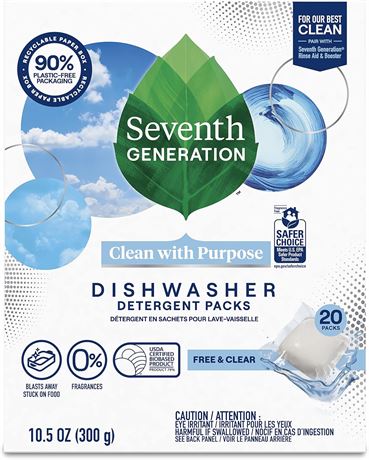 Seventh Generation Dishwasher Detergent Pack | 20 count