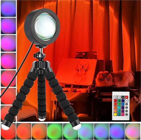 HOME Sunset lamp Sunset lamp Projector 16 Color 360 Degree Rotation Sunset