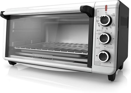 BLACK+DECKER Extra Wide Convection Toaster Oven, 8 Slice, Stainless Steel