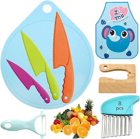 Kids Knife Set 8Pcs, Toddler Knife Cooking Utensils