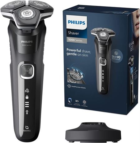 Philips Electric Shaver Series 5000, Wet & Dry with Charging Stand, S5898/25