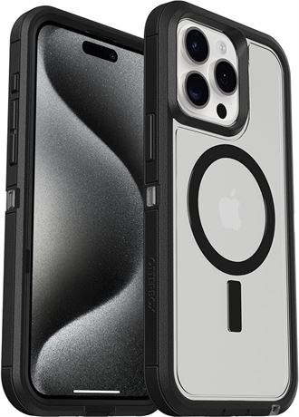OtterBox iPhone 15 Pro MAX (Only) Defender Series XT Clear Case - DARK SIDE