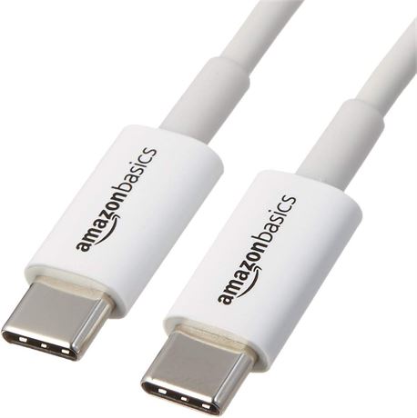 3-Foot Basics USB Type-C to USB Type-C 2.0 Charger Cable, White
