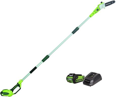 Greenworks 40V 8-Inch Cordless Pole Saw, 2.0 Ah Battery and Charger Included