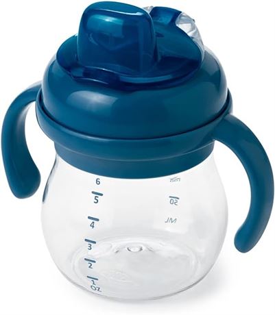 6oz OXO Tot Transitions Soft Spout Sippy Cup with Removable Handles, Navy