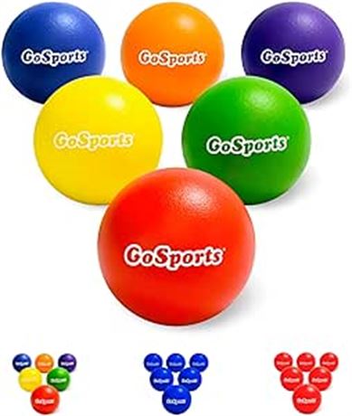 GoSports Dodgeball Set, Made from Sting Free PU Foam with Mesh Carry Bag