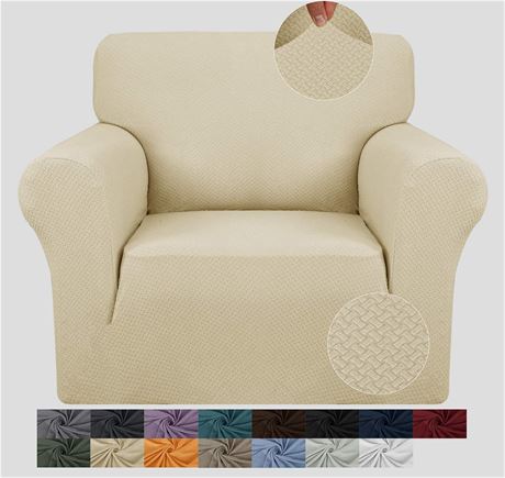 JIVINER 1-Piece Stretch Chair Covers for Living Room Armchair Covers Non Slip