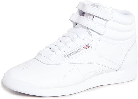 Size 7.5 Reebok Women's Freestyle Hi Walking Shoe, White