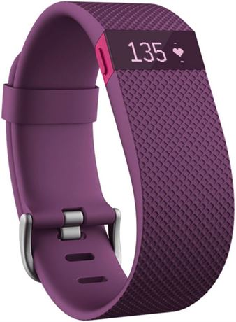 Large Fitbit Charge HR Wireless Activity Wristband, Plum