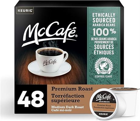 McCafe Premium Medium Dark Roast K-Cup Coffee Pods, 48 Count