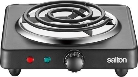 Salton Single Coil Portable Electric Cooktop with Large Burners