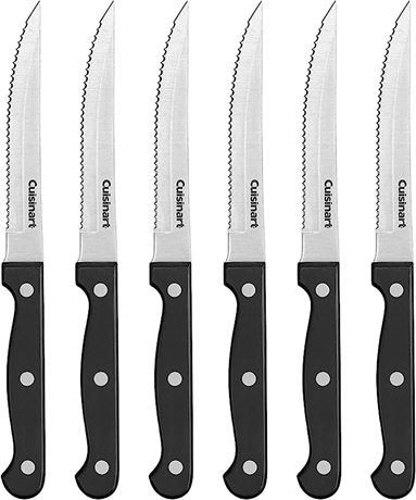 Cusinart Knife Set, 6pc Steak Knife Set with Steel Blades for Precise Cutting
