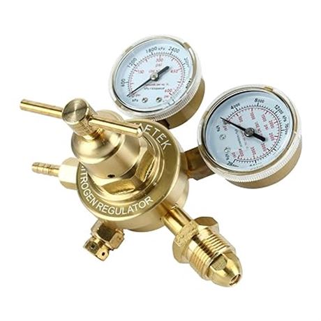YaeTek Nitrogen Regulator with 0-400 PSI Delivery Pressure Equipment Brass
